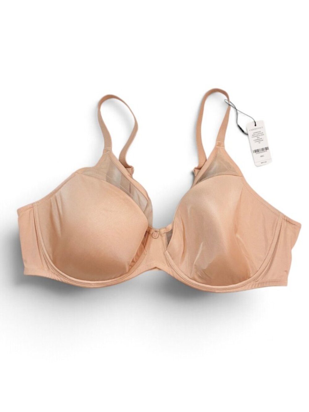 Understance Mesh Contour Flexwire Plunge Bra - 46C - Champagne
